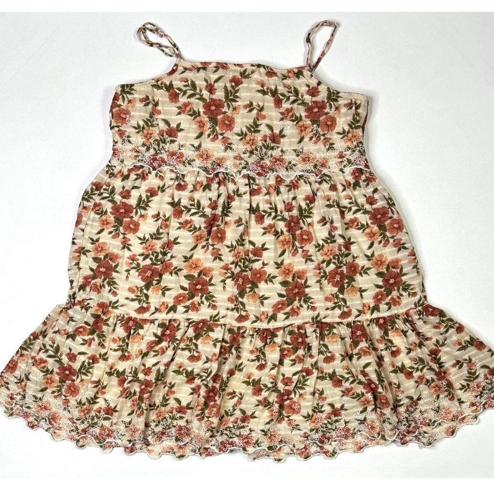 American Eagle Dress Women’s Large Floral Spaghetti Strap Beige Summer